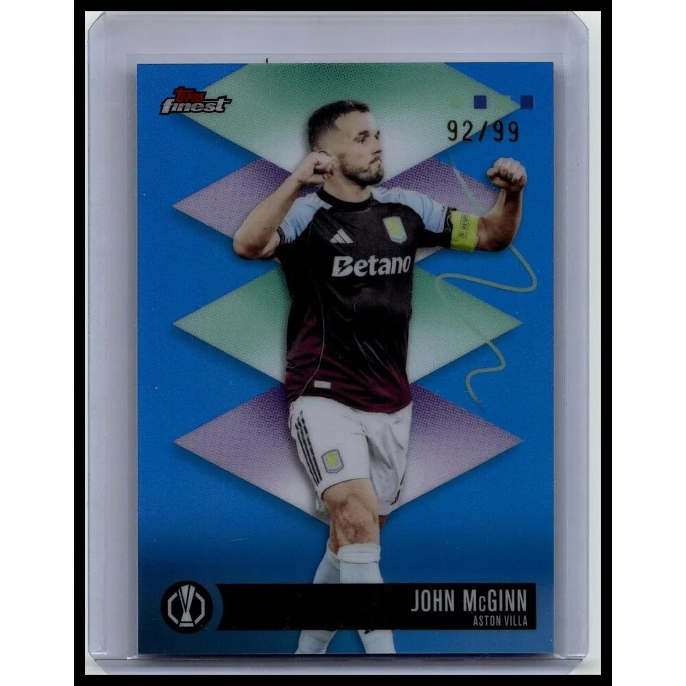 2025-26 Finest UEFA John McGinn #500 Aston Villa Blue Refractor #/99
